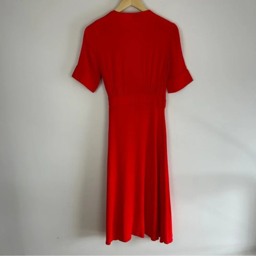& Other Stories red wrap midi dress - Picture 4 of 7
